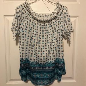 Off or on the shoulder blouse.